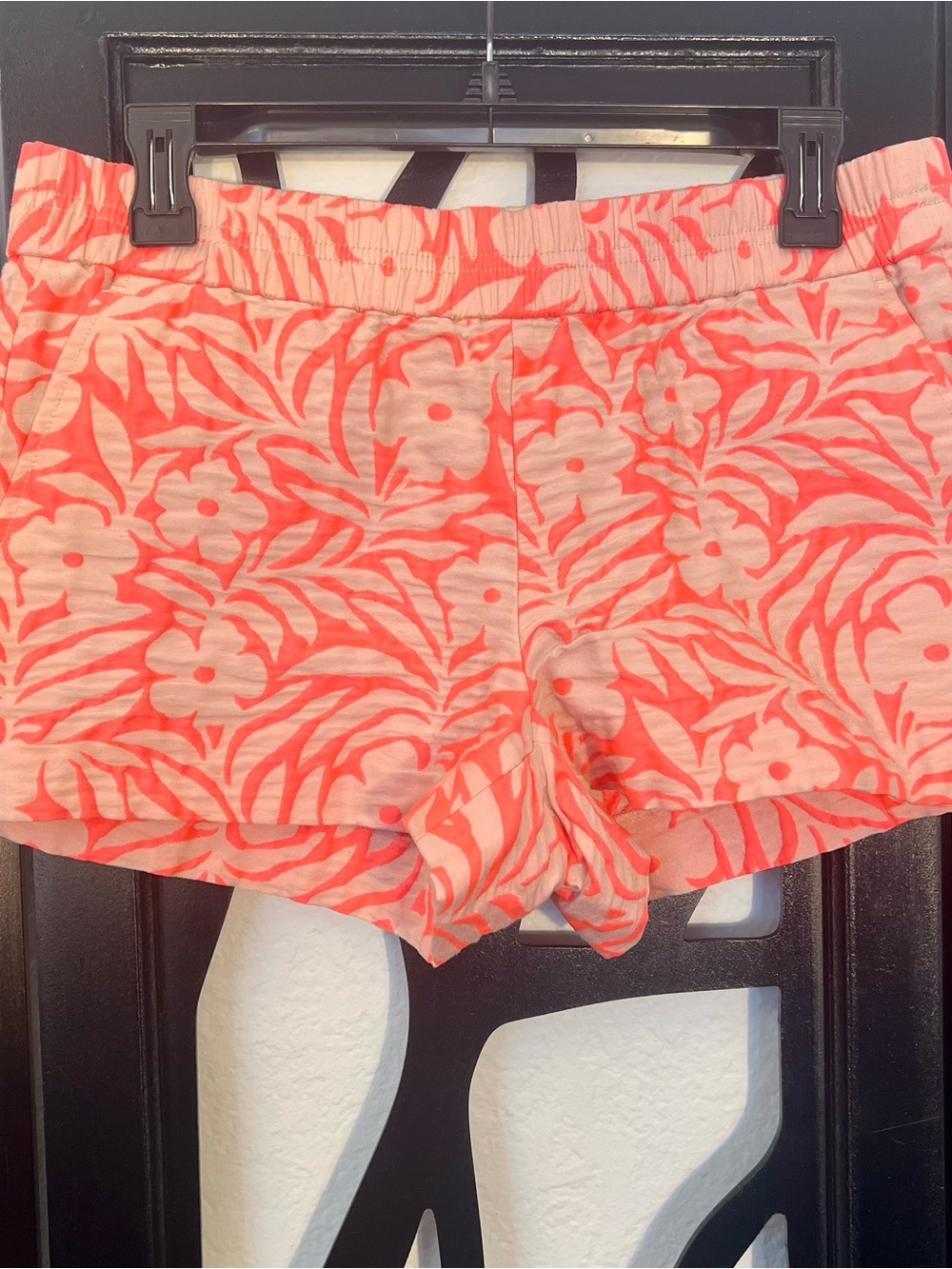 J. Crew Floral Jacquard Boardwalk Shorts Elastic Waist Pink Women’s Size 4